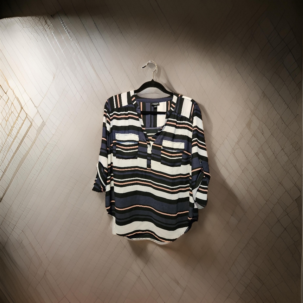 torrid striped silk blouse. size 12